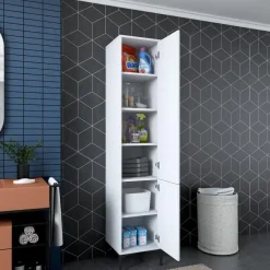 Emob Multifunctionele kast Woody Fashion - 40 x 40 x 199 cm - Wit