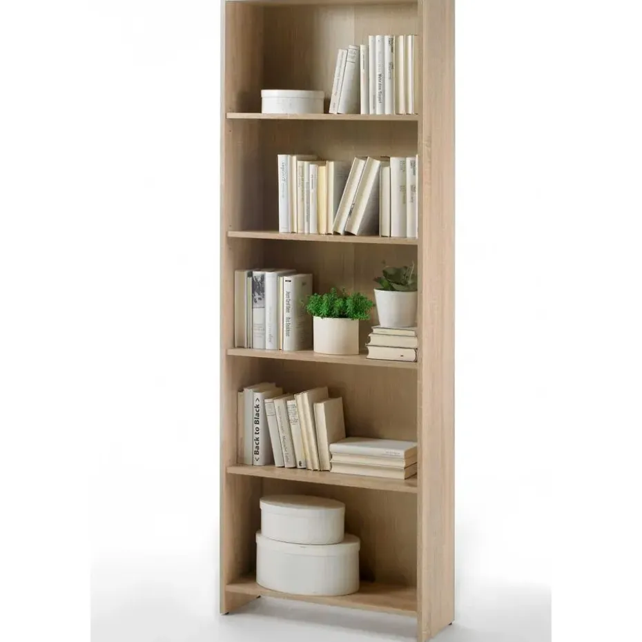 Emob Open boekenkast Bobby - 60 x 24 x 175 cm - Bruin