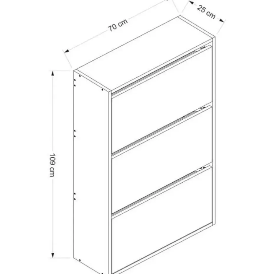Emob Woody Fashion Schoenenkast - 18mm Dik, 70x109x25cm - Wit