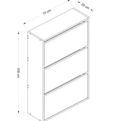 Emob Woody Fashion Schoenenkast - 18mm Dik, 70x109x25cm - Wit