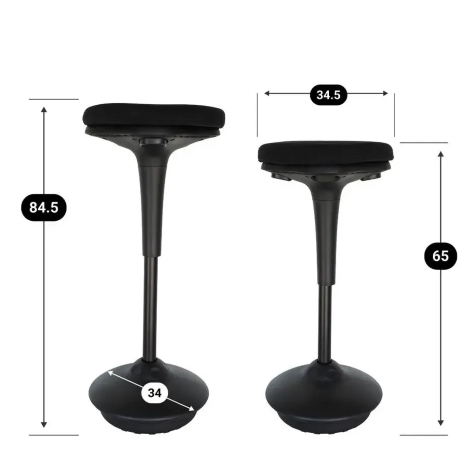 Ergonomische zit-sta kruk / wiebelkruk Base - Zwart