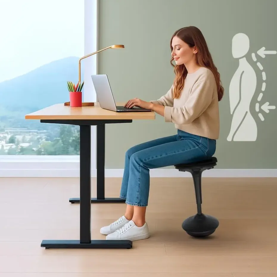 Ergonomische zit-sta kruk / wiebelkruk Base - Zwart