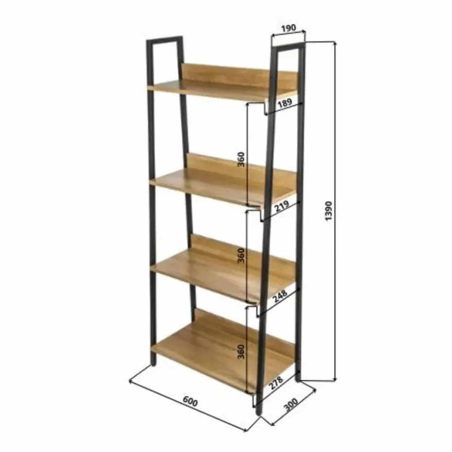 ERRO Boekenkast - boekenrek - 60x30x140 cm
