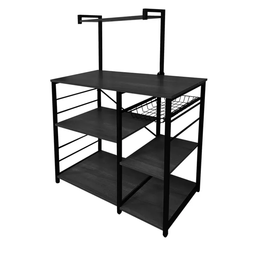 ERRO Keukenrek - opbergrek keuken - 90x40x132cm - zwart