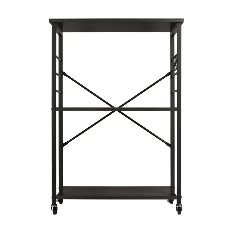 ERRO Serveerwagen - keukentrolley - 60x40x89 cm - zwart