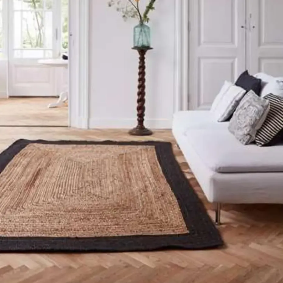 Eva Interieur Vloerkleed Jute - Naturel/Antraciet - 140x190