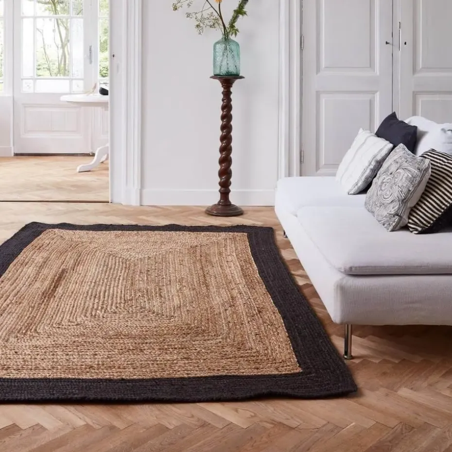 Eva Interieur Vloerkleed Jute - Naturel/Antraciet - 140x190