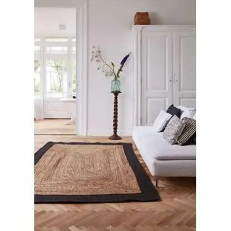 Eva Interieur Vloerkleed Jute - Naturel/Antraciet - 190x290