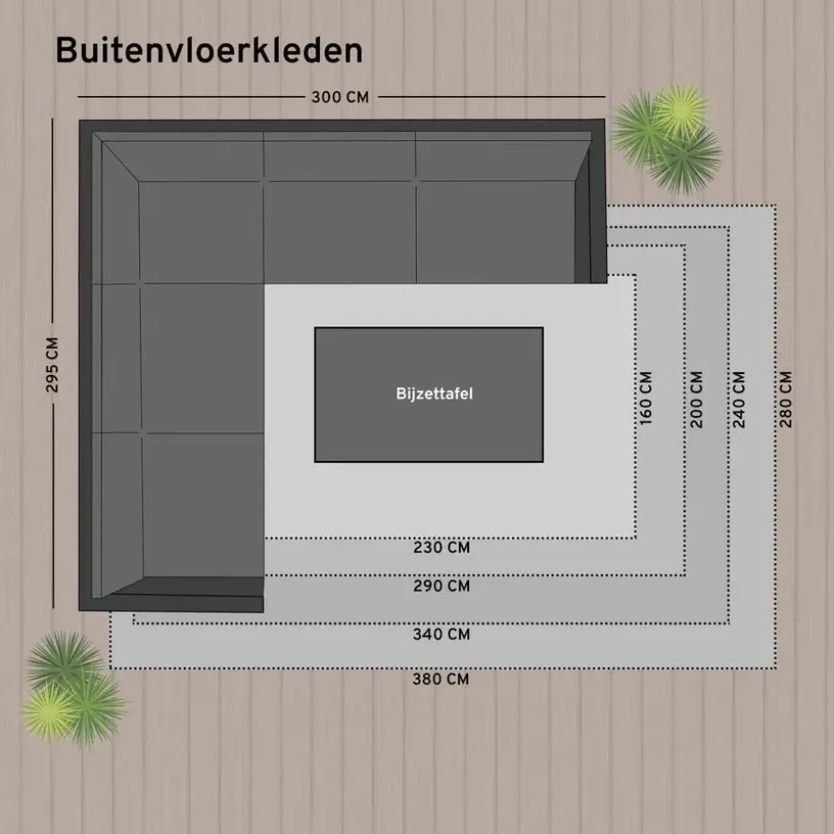 Eva Interior Buiten vloerkleed - Leaf - Groen - 160x230 cm
