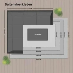Eva Interior Buiten vloerkleed - Frost - Grijs/Wit- 200x290 cm