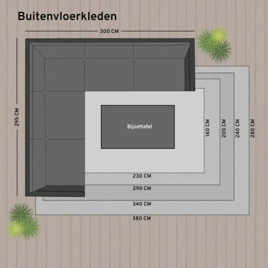 Eva Interior Buiten vloerkleed - Sage - Roest - 240x340 cm