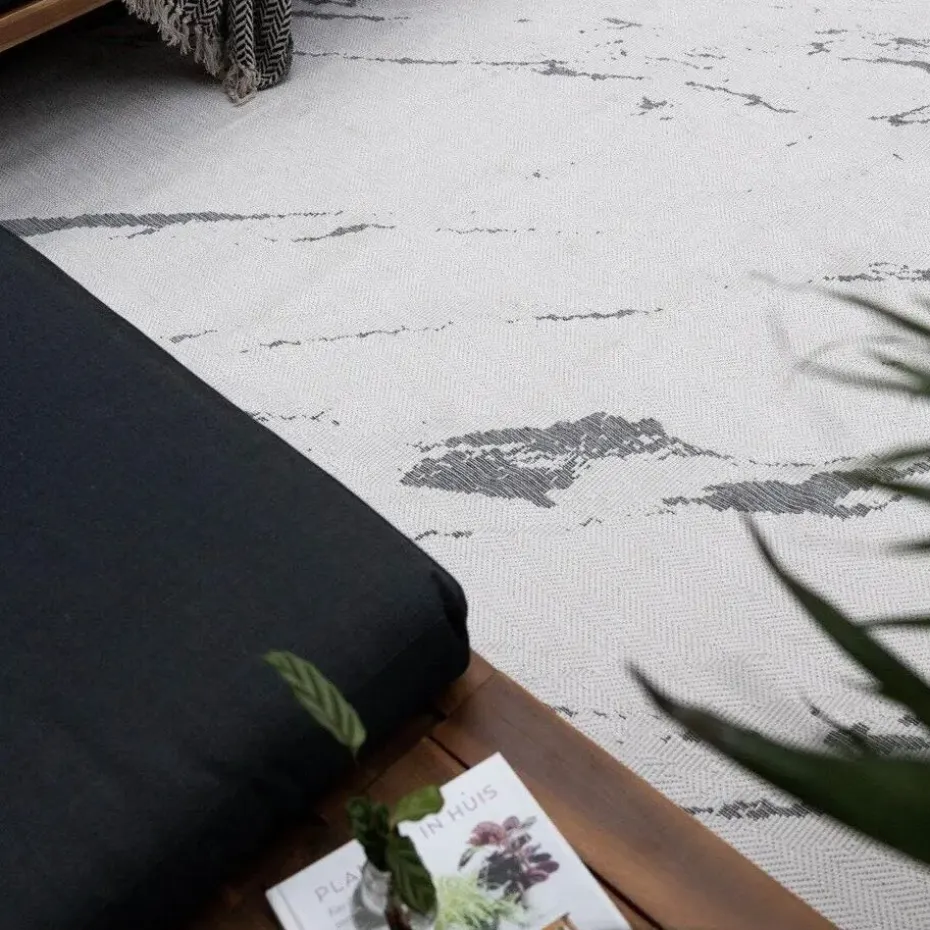 Eva Interior Buitenkleed Marble grijs/wit - 290 x 200 cm