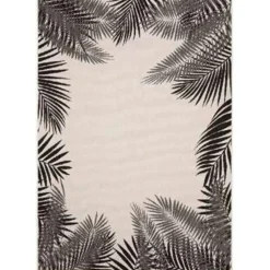 Eva Interior Buitenkleed - Leaf - Zwart - 160x230 cm