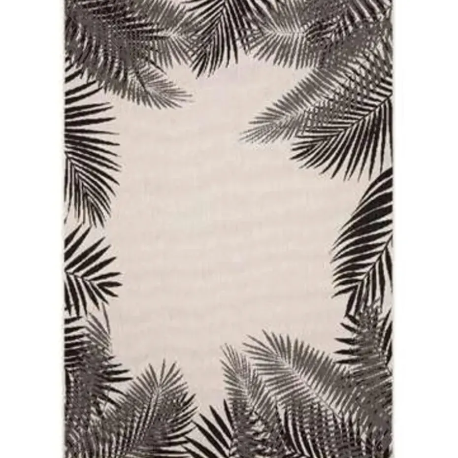 Eva Interior Buitenkleed - Leaf - Zwart - 160x230 cm