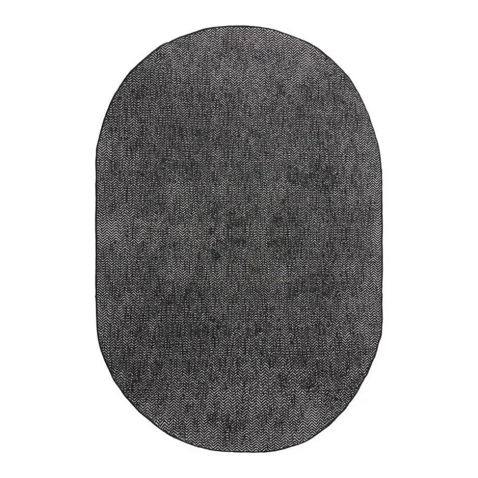 EVA Interior ovaal buitenkleed Dahl zwart - 230 x 160 cm