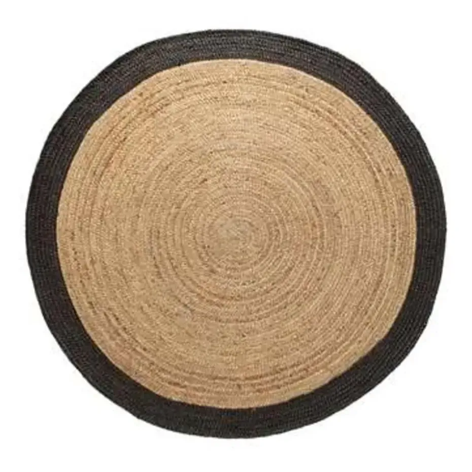 EVA Interior Vloerkleed Jute Rond - Naturel/Antraciet - 160 Ø