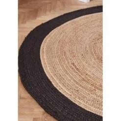 EVA Interior Vloerkleed Jute Rond - Naturel/Antraciet - 160 Ø