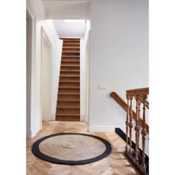 EVA Interior Vloerkleed Jute Rond - Naturel/Antraciet - 160 Ø