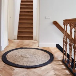 EVA Interior Vloerkleed Jute Rond - Naturel/Antraciet - 180 Ø
