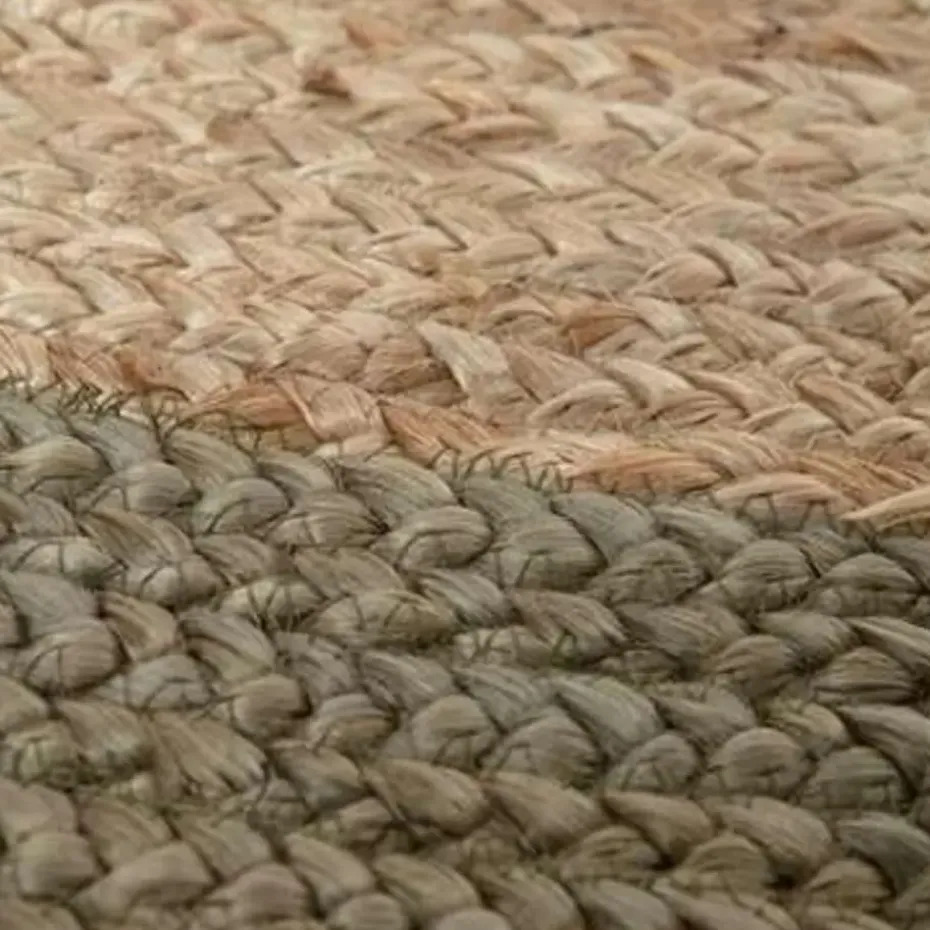 EVA Interior Vloerkleed Jute Rond - Naturel/Groen - 160 Ø