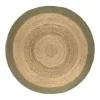 EVA Interior Vloerkleed Jute Rond - Naturel/Groen - 180 Ø