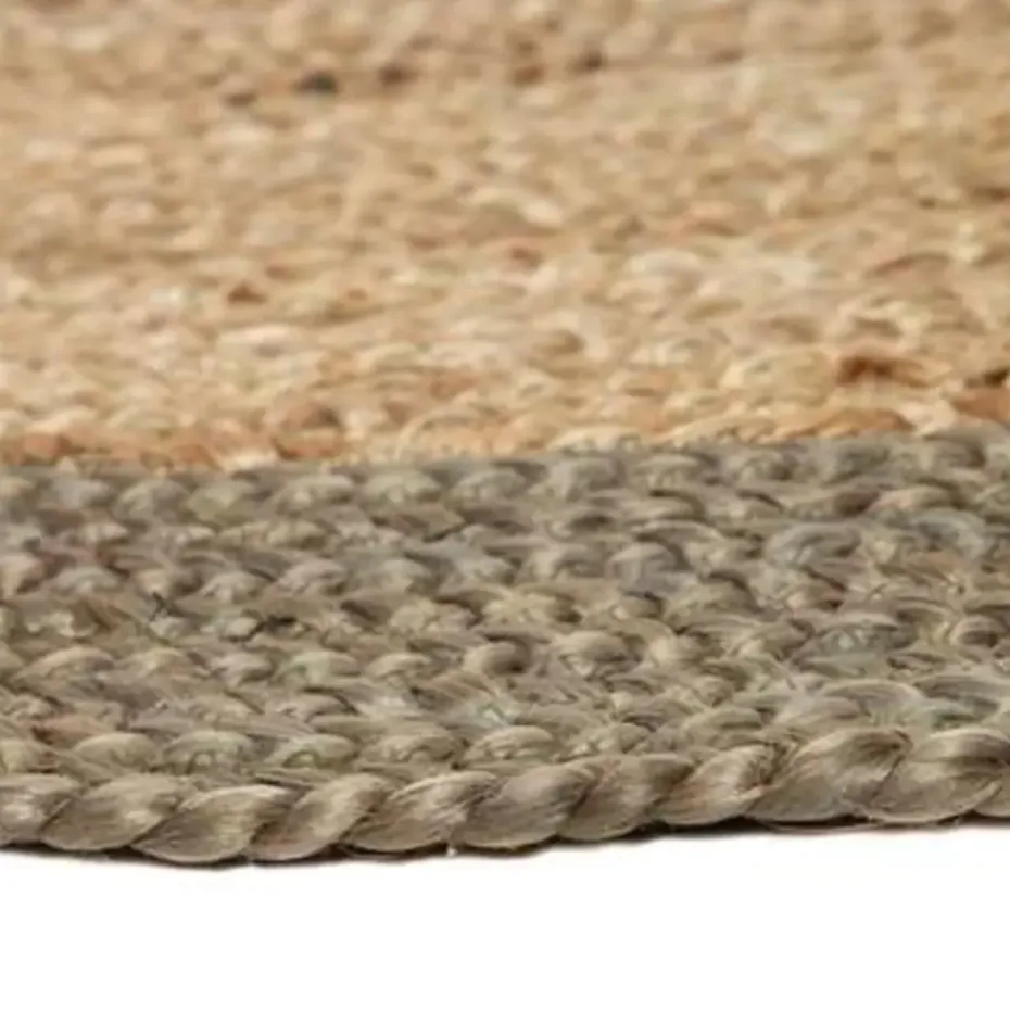 EVA Interior Vloerkleed Jute Rond - Naturel/Groen - 180 Ø