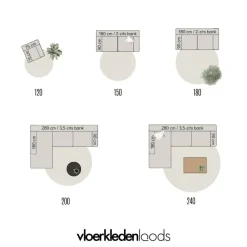 EVA Interior Vloerkleed Jute Rond - Naturel - 240 Ø (L)