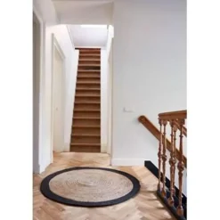 EVA Interior Vloerkleed Jute Rond - Naturel/Antraciet - 200 Ø