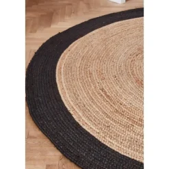 EVA Interior Vloerkleed Jute Rond - Naturel/Antraciet - 200 Ø