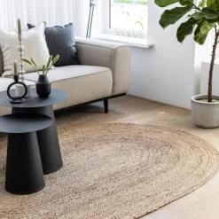 EVA Interior vloerkleed ovaal jute - naturel - 200 x 300 cm