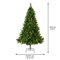 Everlands Kunst Kerstboom met verlichting - 210 cm