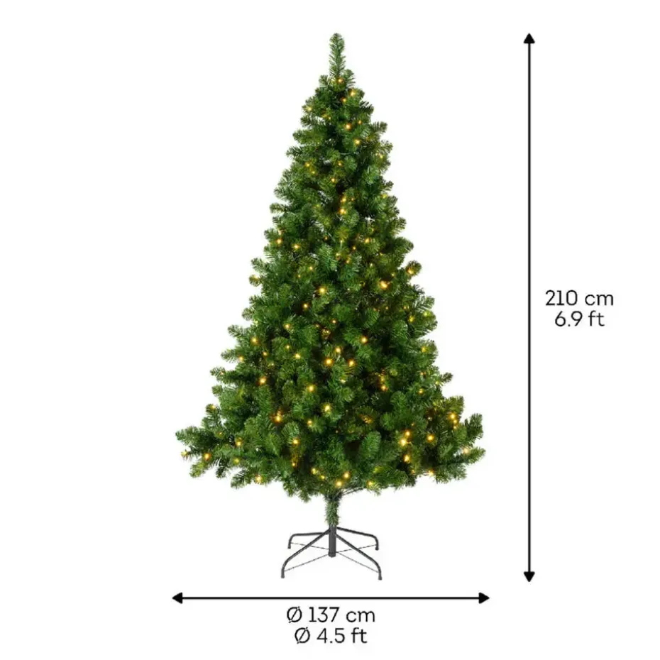 Everlands Kunst Kerstboom met verlichting - 210 cm