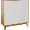 Ezra - Schoenenkast met 2 kleppen in eiken / witte spaanplaat