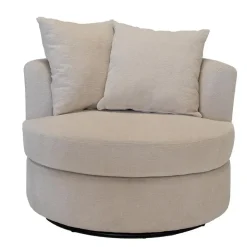 Fauteuil Beige Stof - Zithoogte 45cm - Thony Luxe