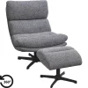 Fauteuil Bobbi incl. hocker - antraciet