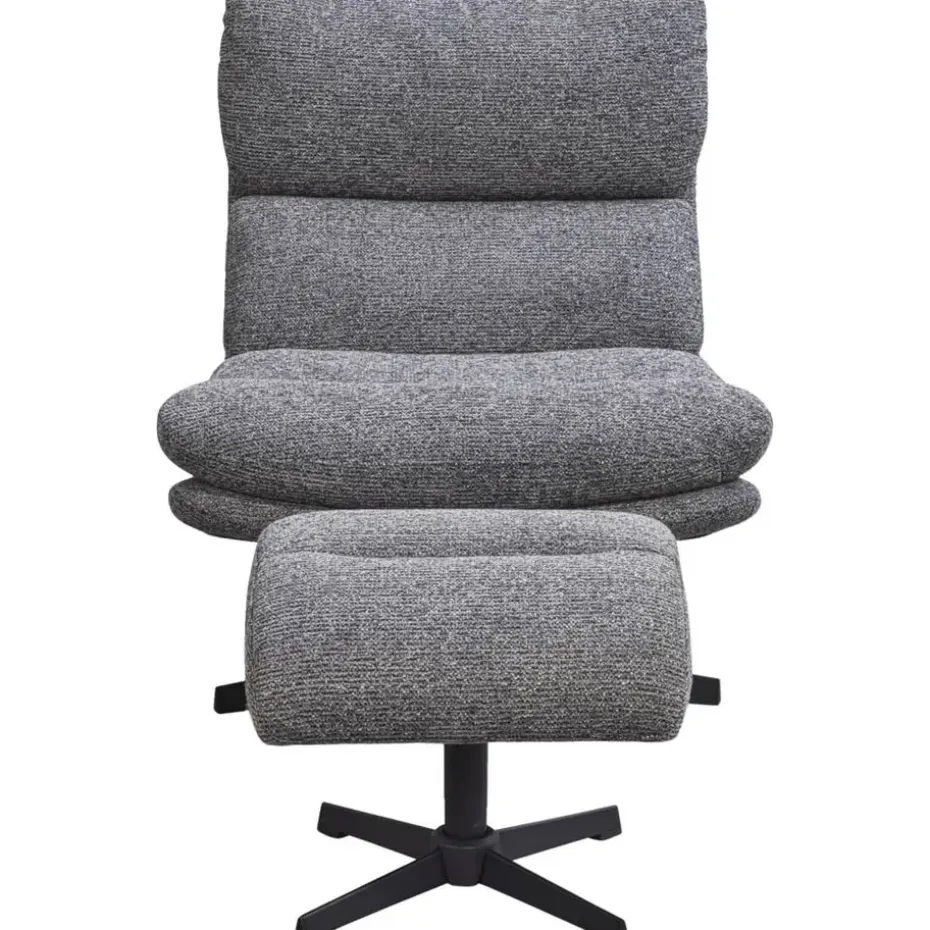 Fauteuil Bobbi incl. hocker - antraciet