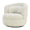 Fauteuil Crème Stof/Staal - Draaibaar - 85x84x76cm - Britt