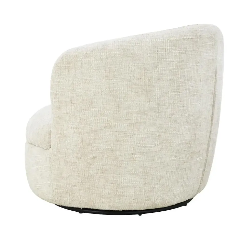Fauteuil Crème Stof/Staal - Draaibaar - 85x84x76cm - Britt