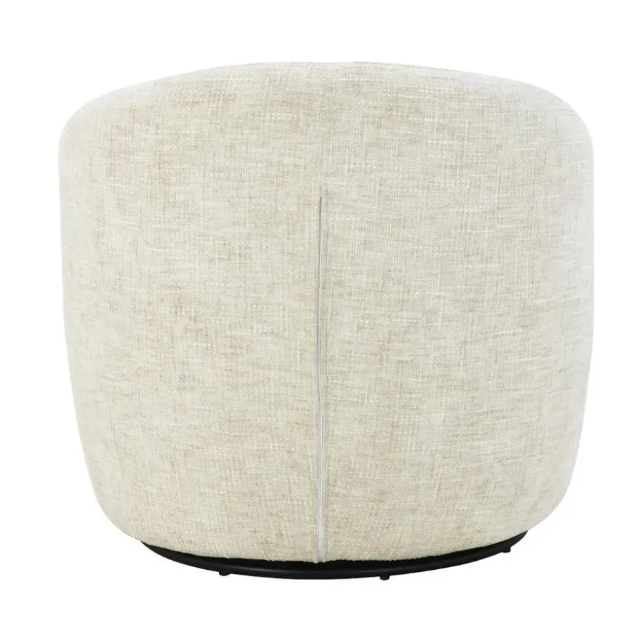 Fauteuil Crème Stof/Staal - Draaibaar - 85x84x76cm - Britt