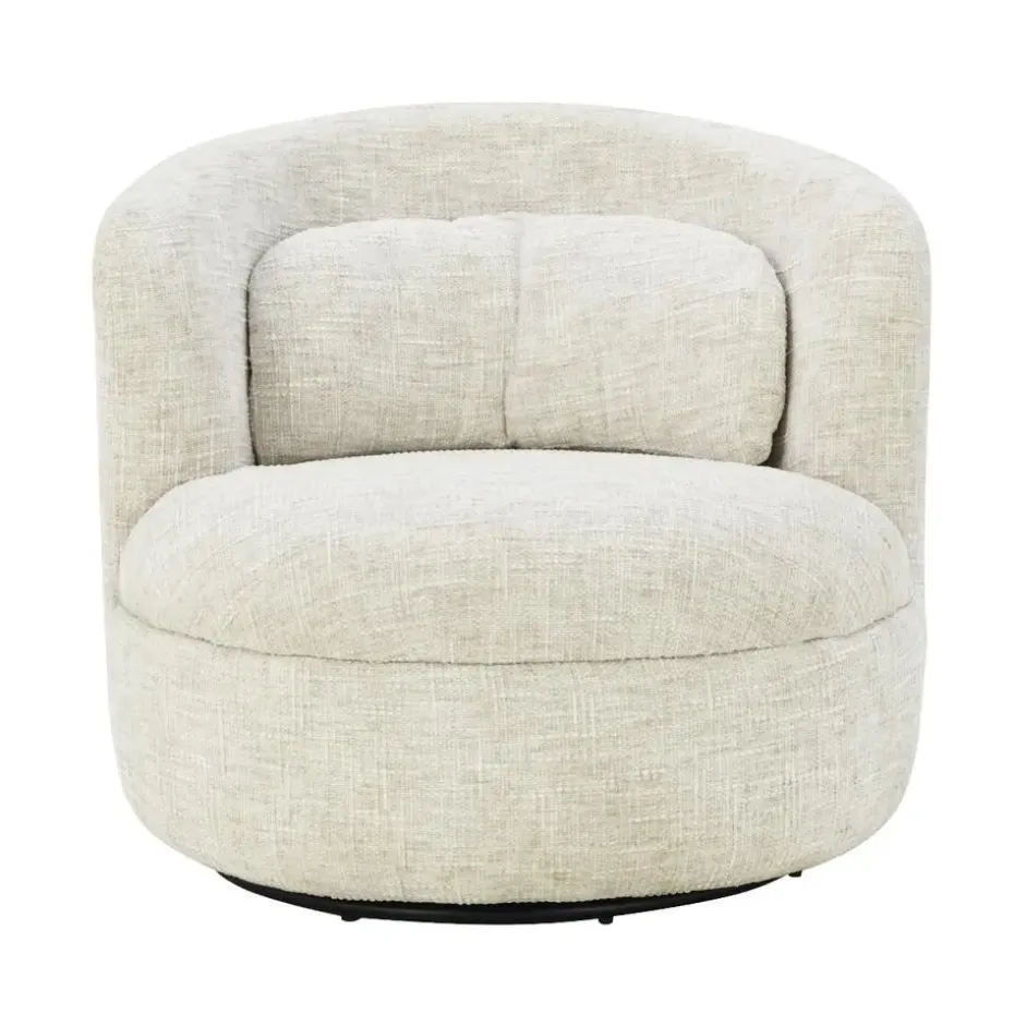 Fauteuil Crème Stof/Staal - Draaibaar - 85x84x76cm - Britt
