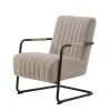Fauteuil Stof/Metaal Zandkleur - Incl. Armleuning - Trout - Set van 2