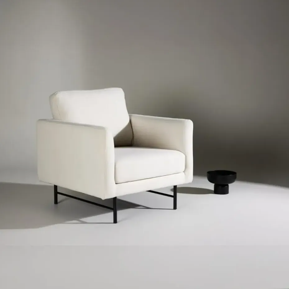Fauteuil Wit Stof - 86x87x68cm - Sky