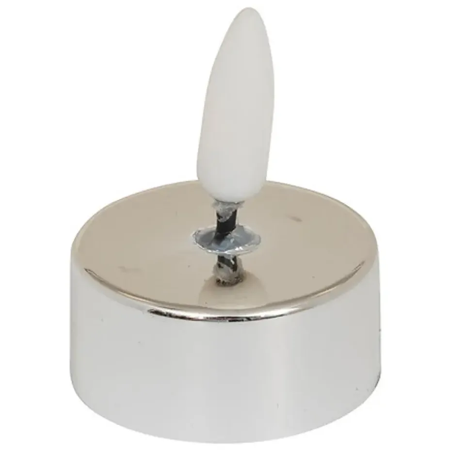 Feeric Lights & Christmas LED theelichtjes - 8x - zilver - 5,5 cm