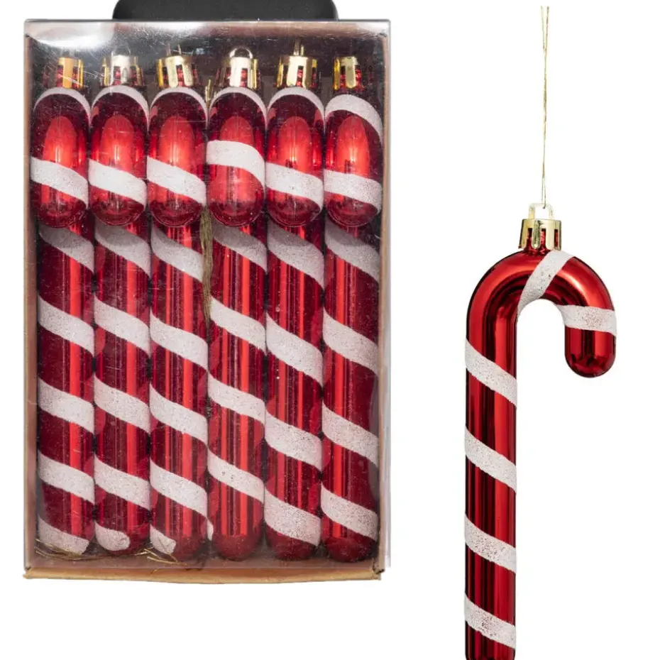 Feeric lights and christmas kersthangers - zuurstokken- 6x
