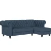 Felix - 3-zits slaapbank in blauw fluweel