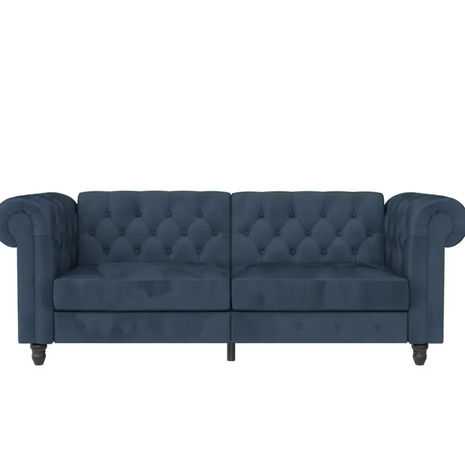 Felix - 3-zits slaapbank in blauw fluweel