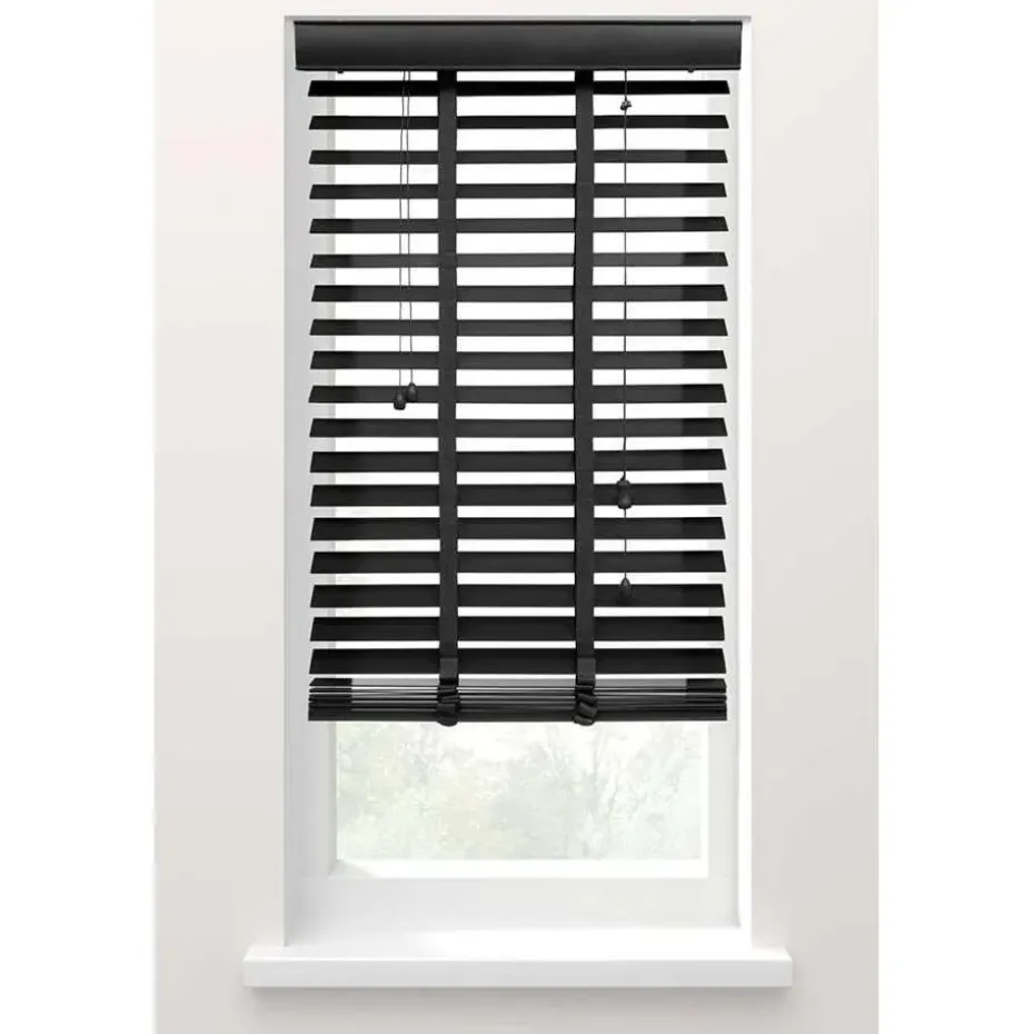 Fenstr jaloezie hout 50 mm zwart - 200x180 cm