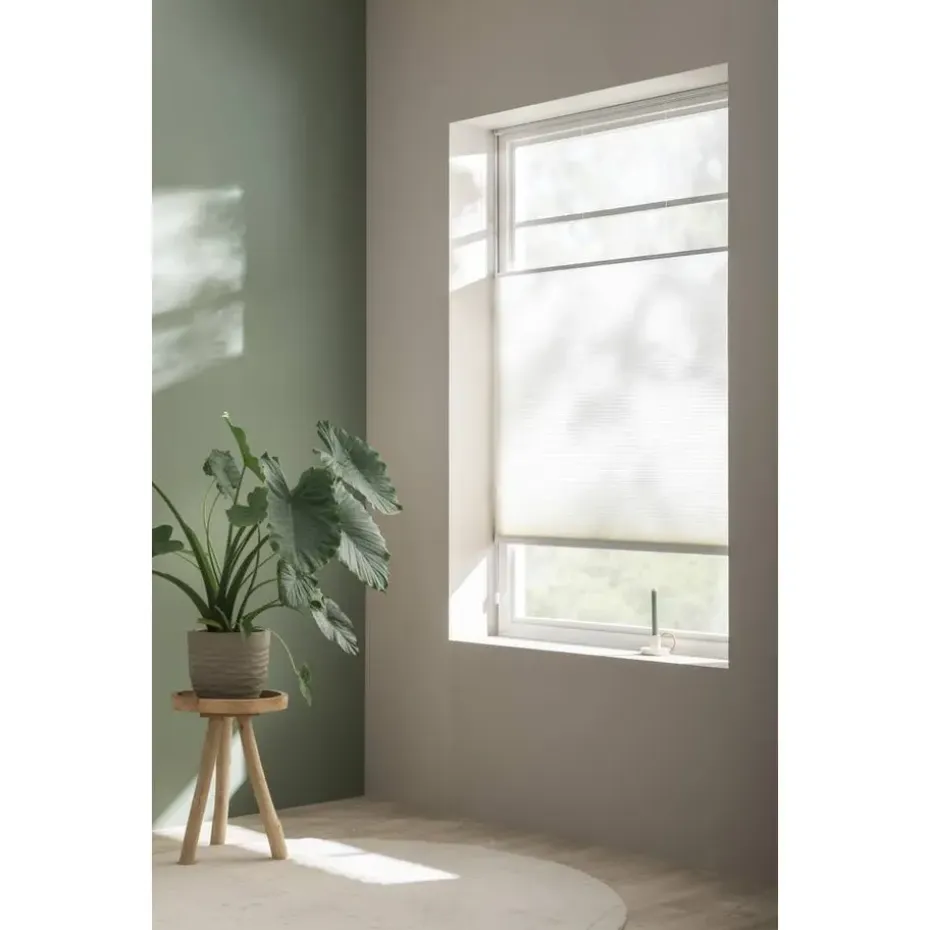 Fenstr plisségordijn Boston dubbel 25mm lichtdoorlatend - off-white (10716)