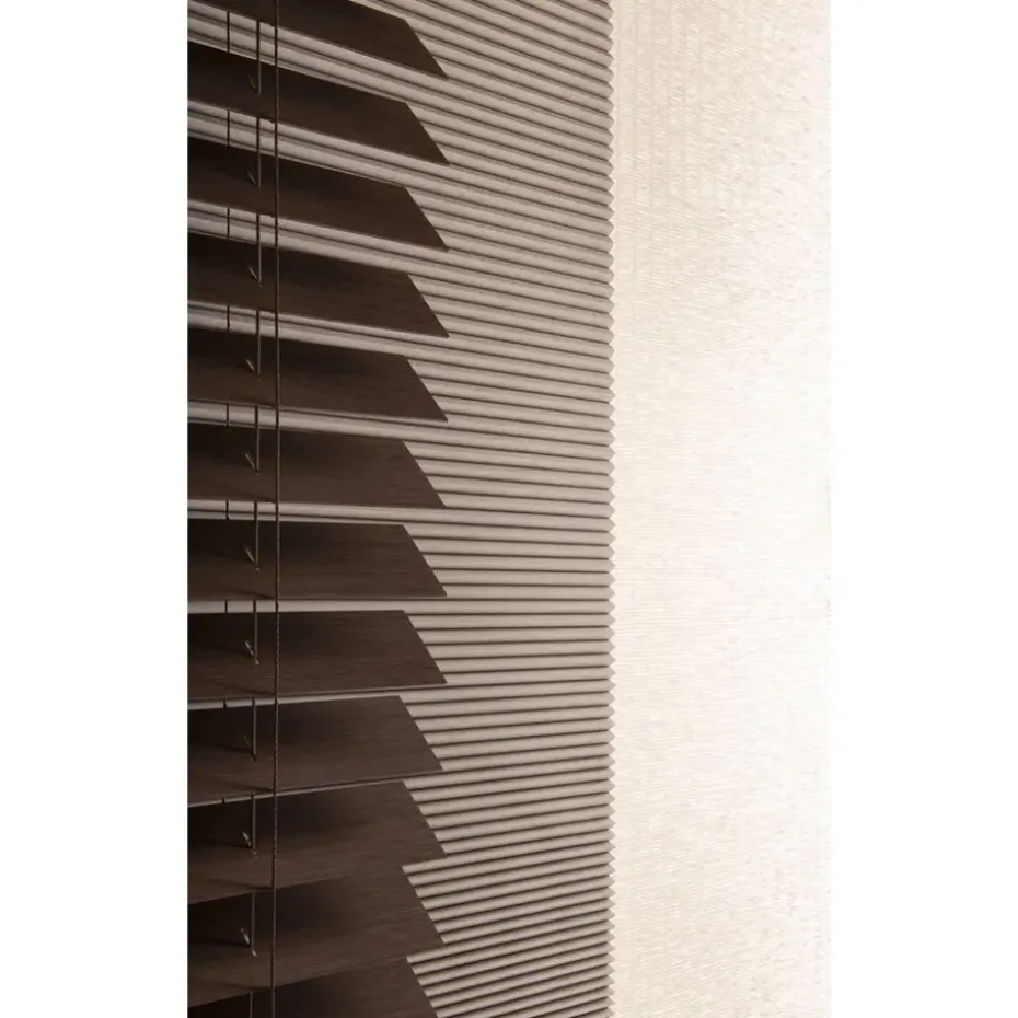 Fenstr plisségordijn Montreal dubbel 25mm verduisterend - taupe (30023)