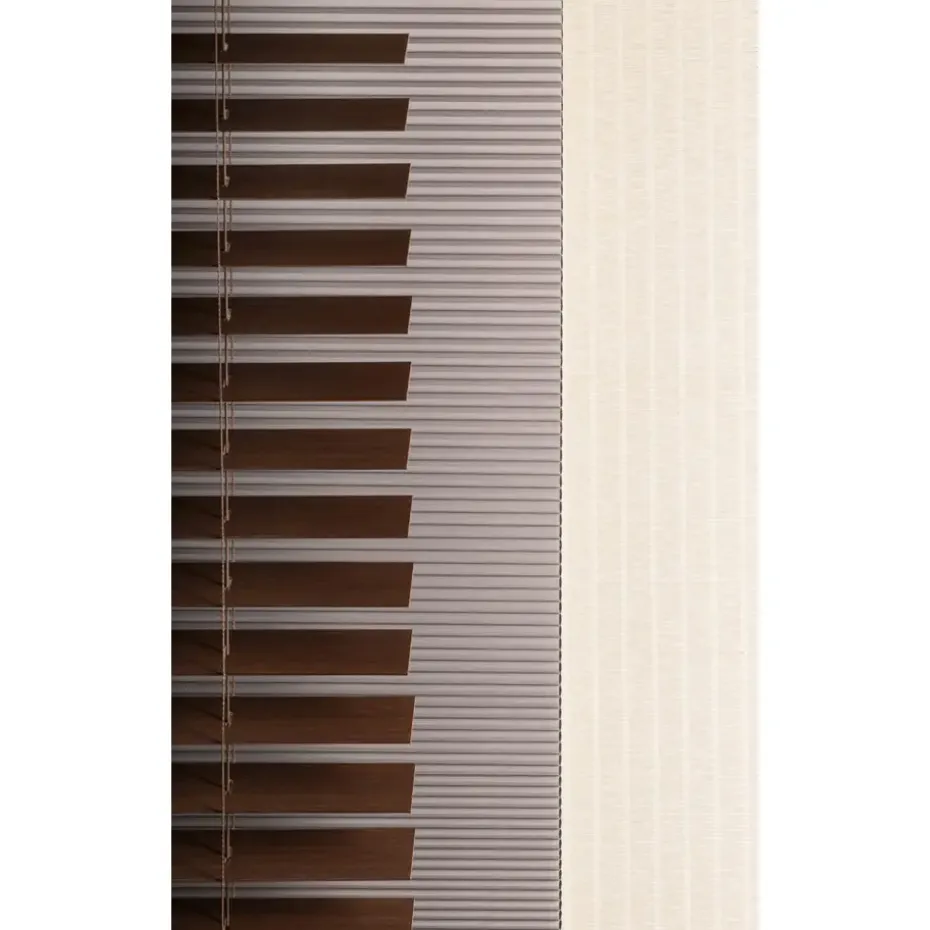 Fenstr plisségordijn Montreal dubbel 25mm verduisterend - taupe (30023)